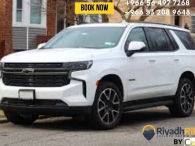 2022 Chevrolet Tahoe front angle for premium cab service in Riyadh