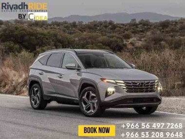 Hyundai Tucson 2024 front view available for rent in Riyadh