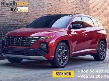 Hyundai Tucson 2024 side view available for rent in Riyadh
